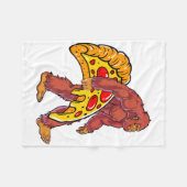 Funny Bigfoot Wandern mit großer Pizza Slice Fleecedecke (Vorderseite (Horizontal))