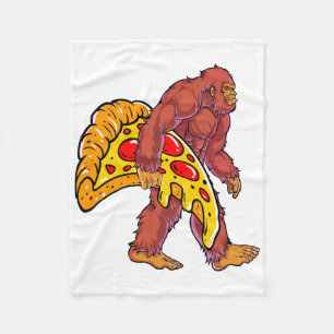 Funny Bigfoot Wandern mit großer Pizza Slice Fleecedecke