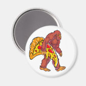 Funny Bigfoot Wandern mit großer Pizza Slice Magnet (Vorderseite/Rückseite)