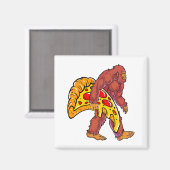 Funny Bigfoot Wandern mit großer Pizza Slice Magnet (Vorderseite/Rückseite)