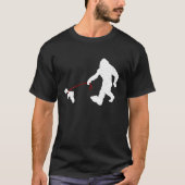 Funny Bigfoot Wandern mit Schnauzer Dog Geschenke T-Shirt (Vorderseite)