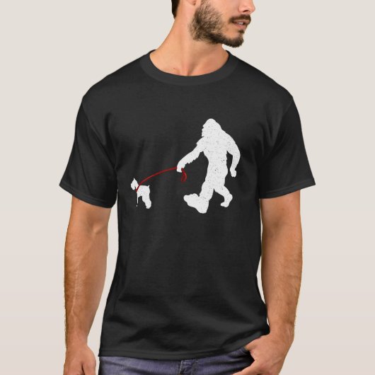 Funny Bigfoot Wandern mit Schnauzer Dog Geschenke T-Shirt (Vorderseite)