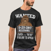 Funny Bigfoot Wanted Poster Design T-Shirt (Vorderseite)