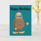 Funny Bigfoot Waving Original Art Karte (Gelbe Blume)