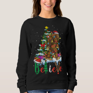 Funny Bigfoot Weihnachtsbaum Lichter Xmas Sasquatc Sweatshirt