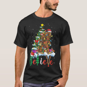 Funny Bigfoot Weihnachtsbaum Lichter Xmas Sasquatc T-Shirt