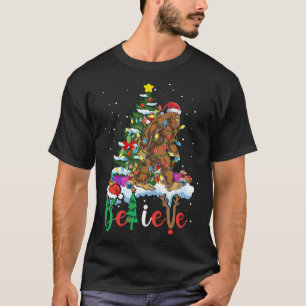 Funny Bigfoot Weihnachtsbaum Lichter Xmas Sasquatc T-Shirt