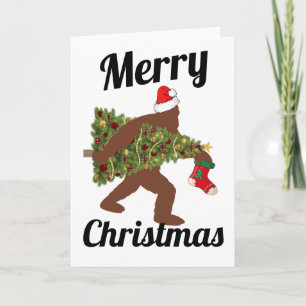 Funny Bigfoot Weihnachtsgrußkarte Karte