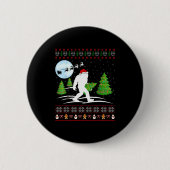 Funny Bigfoot Xmas Gift Santa Hat Ugly Bigfoot Chr Button (Vorderseite)