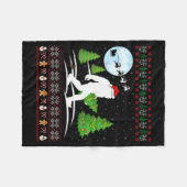 Funny Bigfoot Xmas Gift Santa Hat Ugly Bigfoot Chr Fleecedecke (Vorderseite (Horizontal))