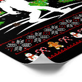 Funny Bigfoot Xmas Gift Santa Hat Ugly Bigfoot Chr Poster (Ecke)