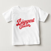 Funny Biggest Cousin | Red Matching Family Baby T-shirt (Vorderseite)