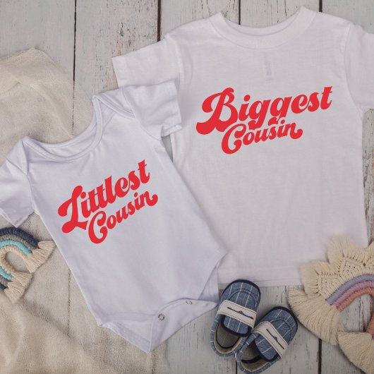 Funny Biggest Cousin | Red Matching Family Baby T-shirt