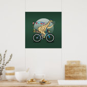 Funny bikepacking Giraffe Cartoon Poster (Küche)