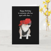 Funny Biker Cat Birthday Karte (Gelbe Blume)