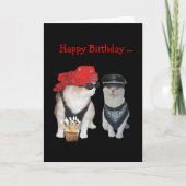 Funny Biker Cat Birthday Karte (Vorderseite)