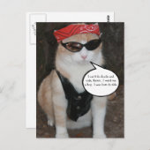 Funny Biker Cat Meme Postkarte (Vorne/Hinten)