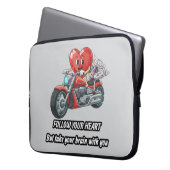 Funny biker heart follow your heart quote laptopschutzhülle (Vorderseite Links)