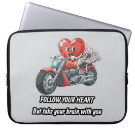 Funny biker heart follow your heart quote  laptopschutzhülle