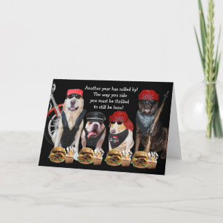 Funny Biker Hunde Geburtstagskarte Karte