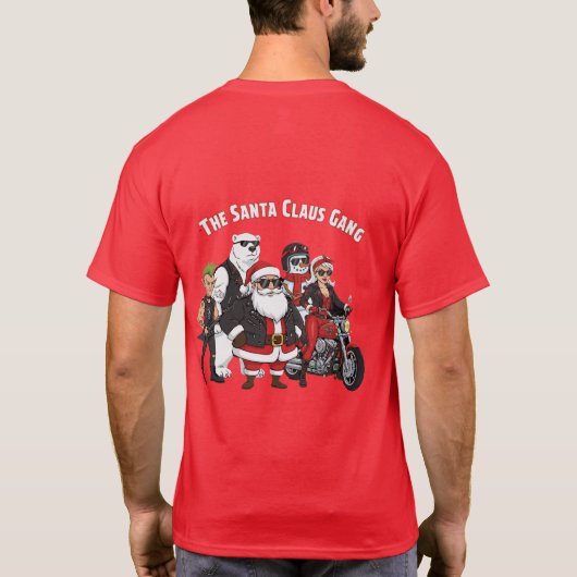 Funny Biker Santa Claus Gang | Rock and Roll T-Shirt (Rückseite)