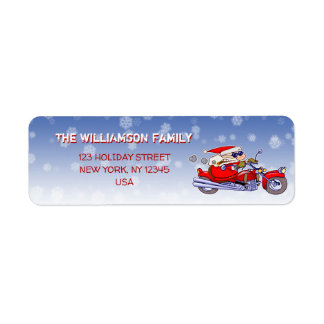 Funny Biker Santa Holiday Rücksendeadresse