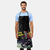 Funny Biker Santa Merry Weihnachten Schürze (Getragen)