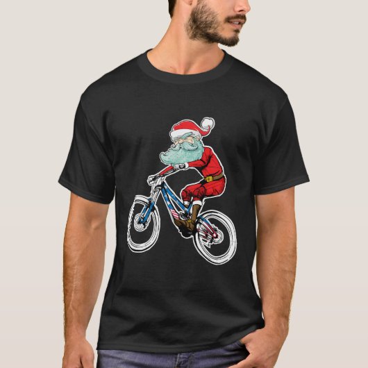 Funny Biking Weihnachten T-Shirt (Vorderseite)