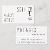 Funny Bildhauerin personalisierbar Visitenkarte (Vorne/Hinten)
