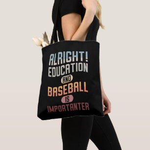 Funny Bildung und Baseball ist wichtig für Retro Tasche