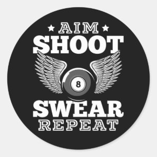 Funny Billard Retro 8 Ball Sprichwort Runder Aufkleber