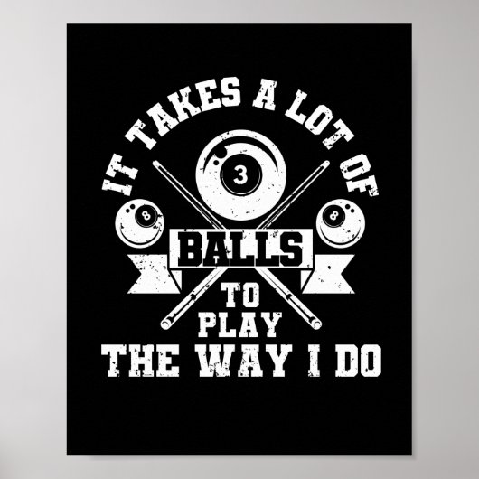 Funny billard spieler billards 8 ball poster (Vorne)