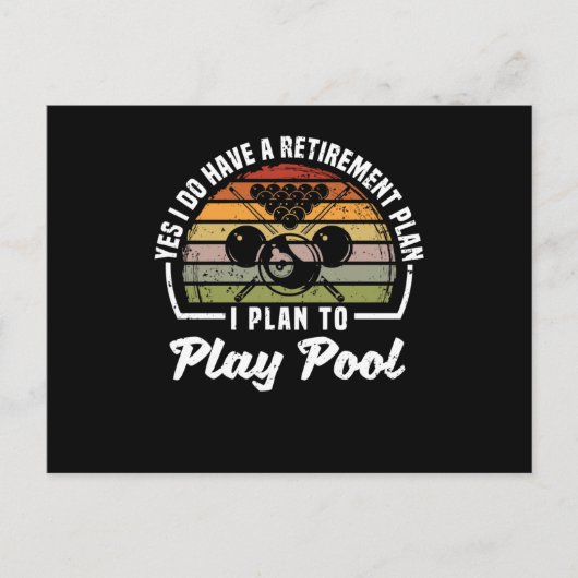 Funny billards player Ja, ich habe eine Rente Postkarte (Vorderseite)