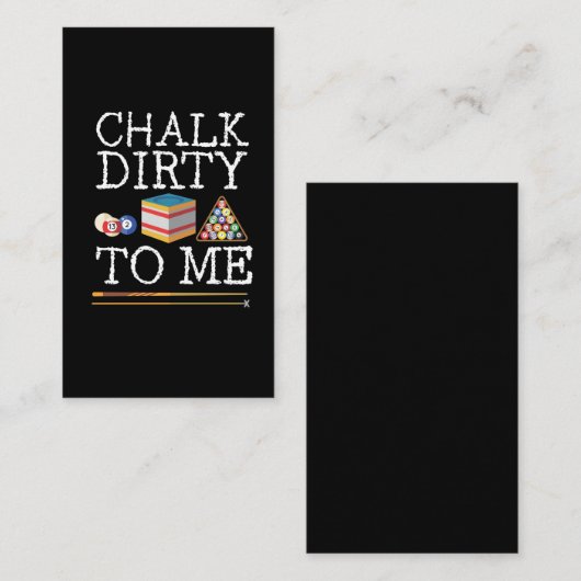 Funny Billards Player Pun Chalk Queue Spaß Visitenkarte (Vorne/Hinten)