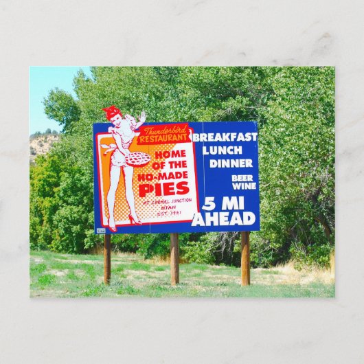 Funny Billboards Ho Made Pies Postkarte (Vorderseite)