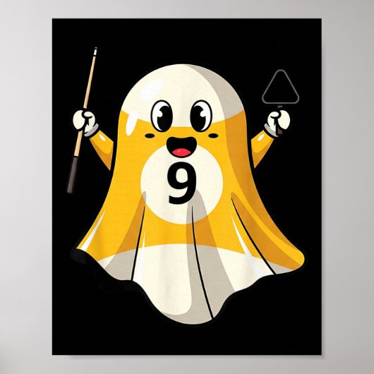 Funny Billiard Ghost Pumpkin Boo Halloween Kinder Poster (Vorne)