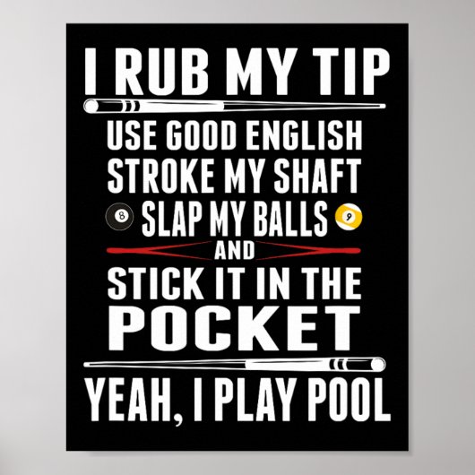 Funny Billiard I Rub Mein Tipp Poster (Vorne)