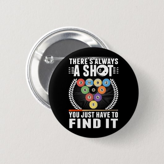 Funny Billiard Joke Cue Snooker Pool Player Button (Vorne & Hinten)