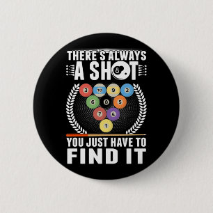 Funny Billiard Joke Cue Snooker Pool Player Button