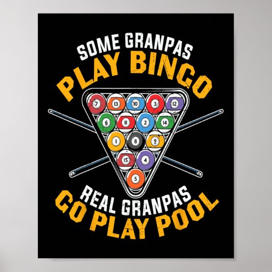 Funny Billiard Pool Opa Beruflich Billiard Poster (Vorne)