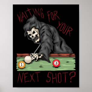 Funny Billiard Pool Player Billiard Poster