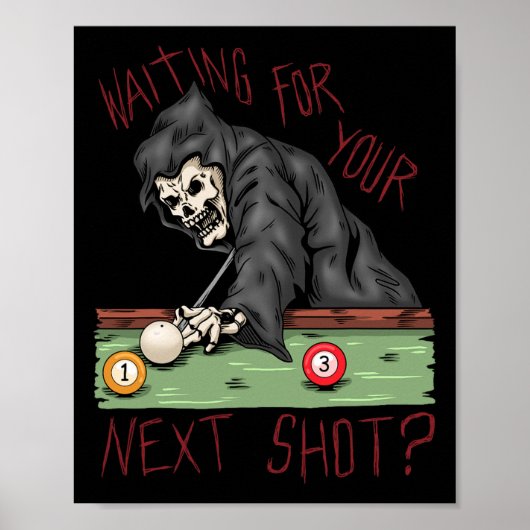 Funny Billiard Pool Player Billiard Poster (Vorne)