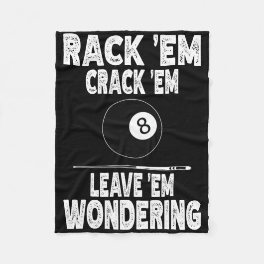 Funny Billiard Rack Em Crack Em Verlass Em Wonderi Fleecedecke (Vorderseite)