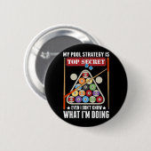 Funny Billiard Strategie Cue Snooker Pool Player Button (Vorne & Hinten)
