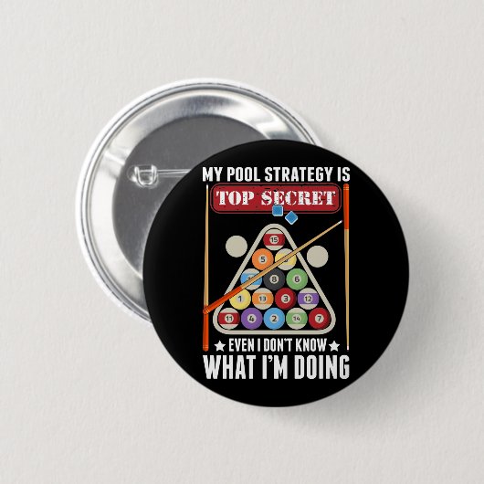 Funny Billiard Strategie Cue Snooker Pool Player Button (Vorne & Hinten)