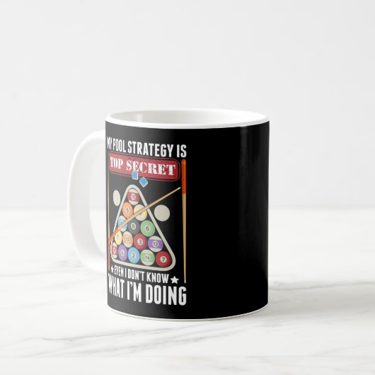 Funny Billiard Strategie Cue Snooker Pool Player Kaffeetasse (Vorderseite Links)