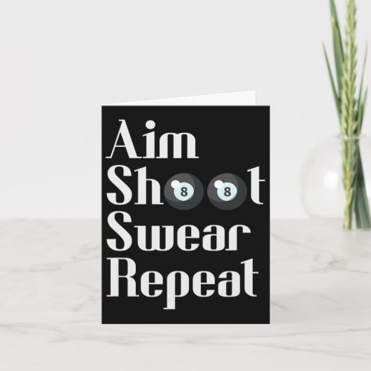 Funny Billiards 8-Ball Pool Player Aim Shoot Swear Karte (Vorderseite)