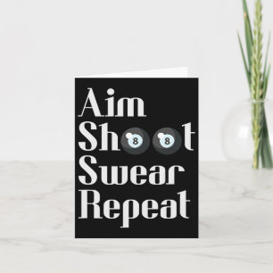 Funny Billiards 8-Ball Pool Player Aim Shoot Swear Karte