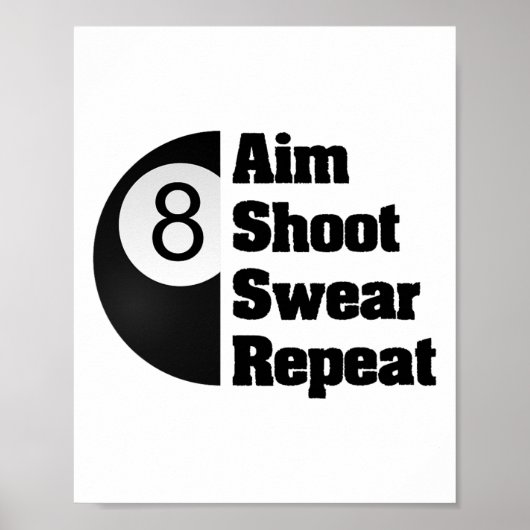 Funny Billiards 8-ll Pool Player Geschenk Poster (Vorne)