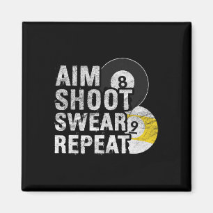 Funny Billiards Aim Shoot Swear Magnet